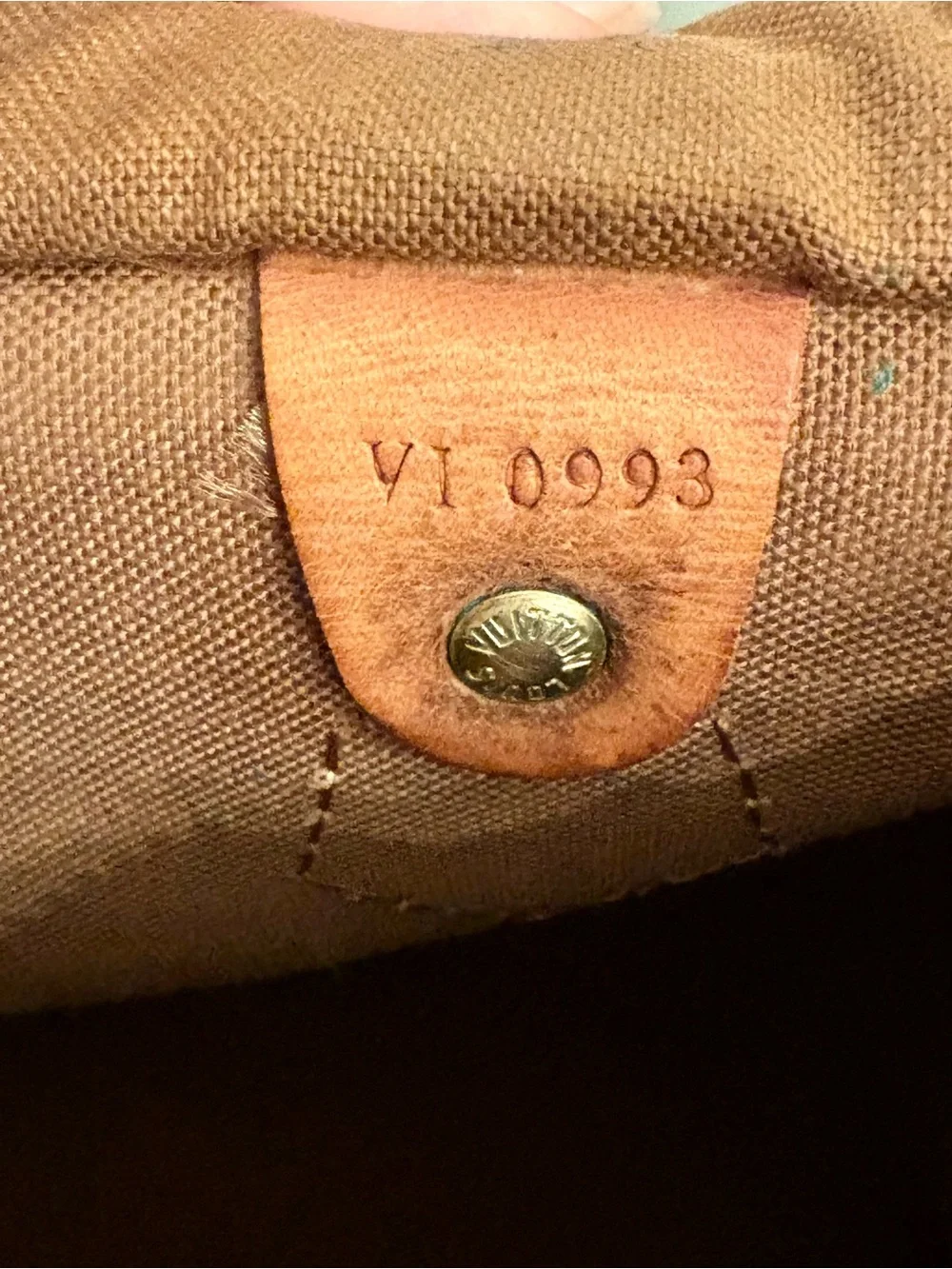 Louis Vuitton Brown Monogram Canvas Top-Handle Bag with Tan Trim
